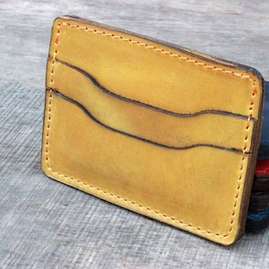 Personalized Business Card Holder, Leather Bifold Credit Card Case, Customized Business Card Holders with Embossed Initials, Slim Card Case