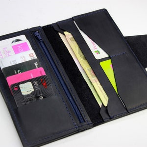Bifold billetera larga, cuero embrague mujeres, billetera de pulsera, embrague vintage marrón, billetera larga embrague, billetera de embrague, cuero de la cartera hombres