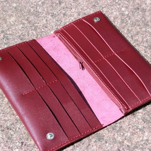 Cartera bifold de las mujeres, regalo del día de las madres, cartera de cuero de las mujeres, billetera bifold de las mujeres, billetera de cuero largo, cartera de cuero personalizada - Carteras hechas a mano