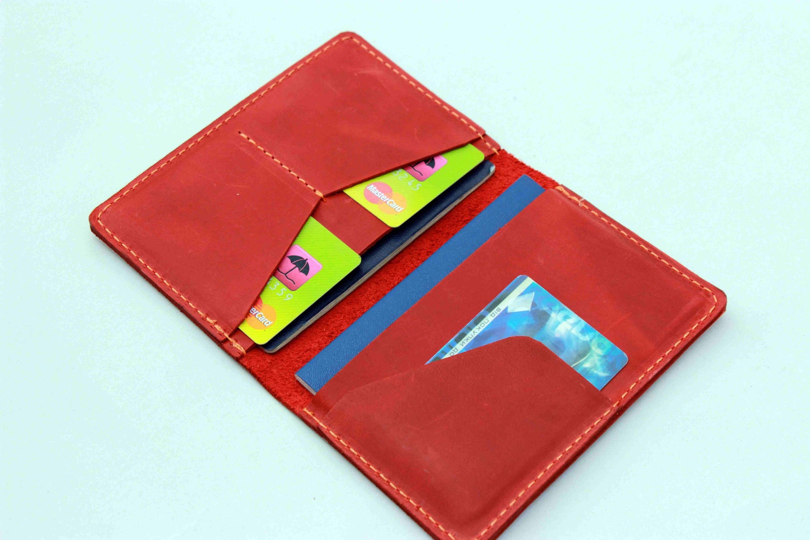 Red Double Passport Holder Dual Passport Wallet Holds Two Etsy UK