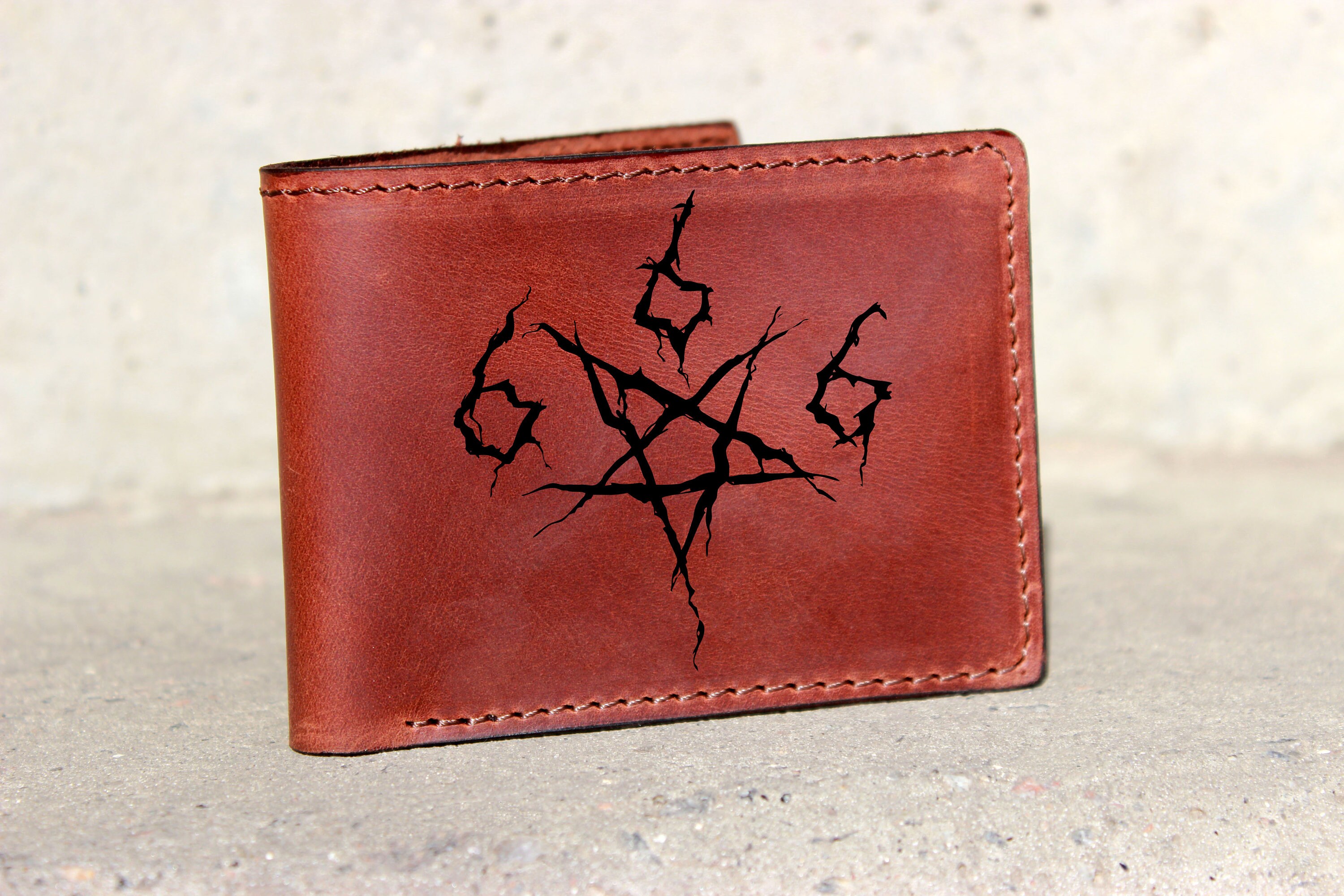 [DAKS] Buckle Decoration Cowhide Long Wallet ★大人気★ Vikodah Western PU Leather Buckle Belt Bull Skull Print