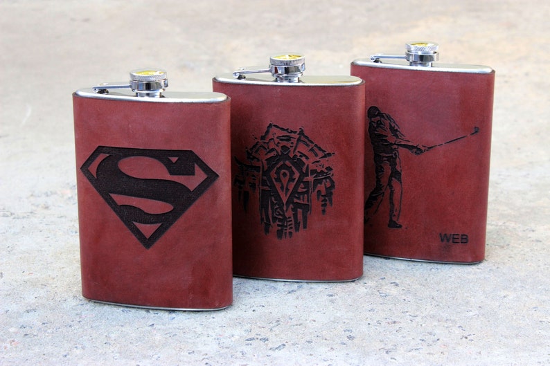 Bear paw flask,9oz,custom paw Flask,Leather Wrapped Flask,Groomsman Gift,Personalized Flask,Engraved Steel Flask,Wedding Flask gift