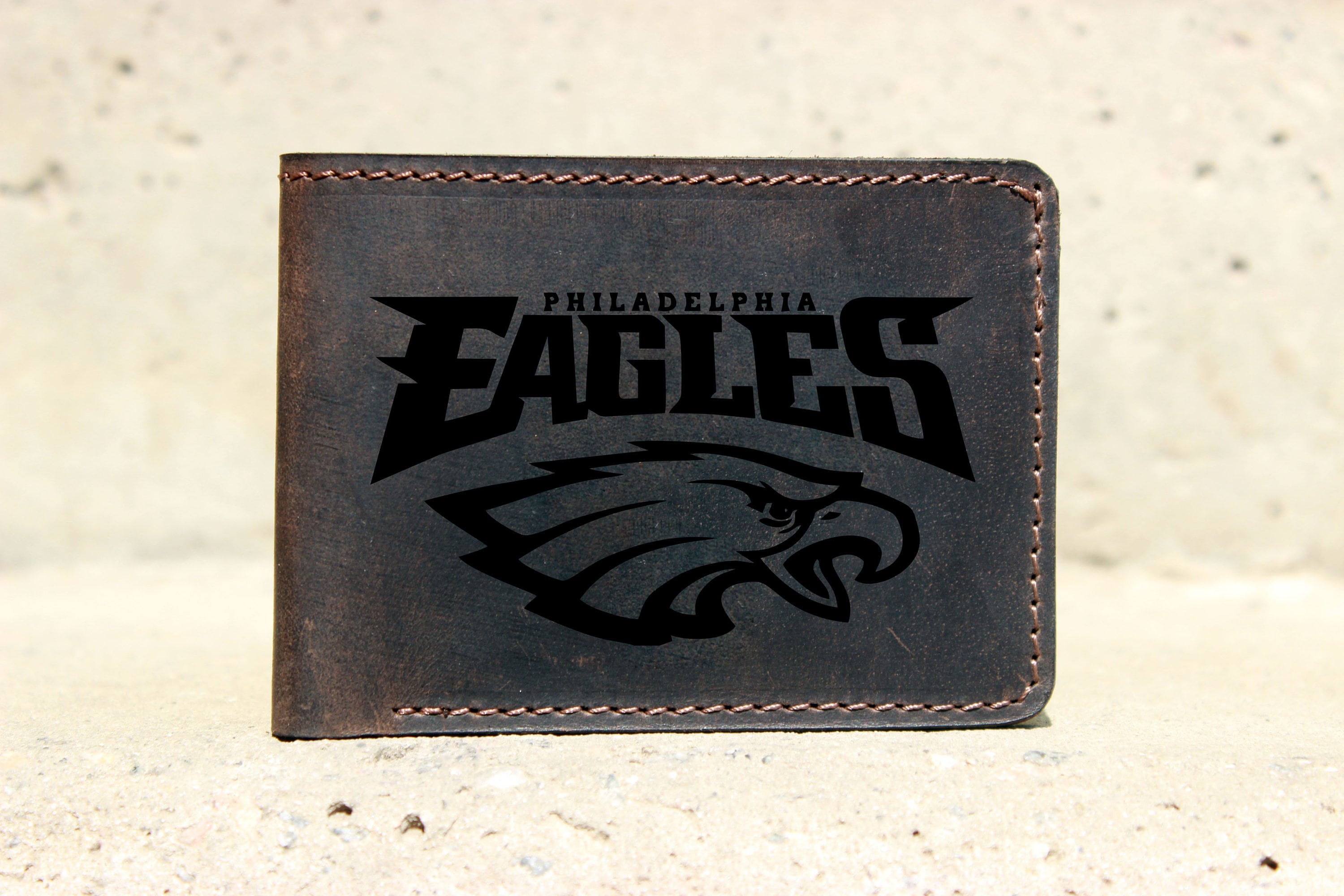 Wallet Leather Philadelphia Eagles American Football Wallet Etsy