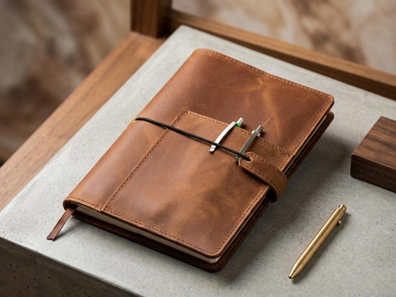 Personalized Leather Journal, a5 Leather Cover, Leather Folder, Leadership Gifts, Corporate Gifts for Clients, a5 Planner Cover, a5 Binder