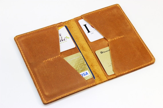 Dual Passport Holder Leather Travel Wallet Case - Holds Two