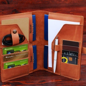 Portefeuille familial personnalisé, portefeuille de voyage en cuir/portefeuille de voyage en cuir monogrammé/porte-passeport en cuir/carte d'embarquement/porte-passeport