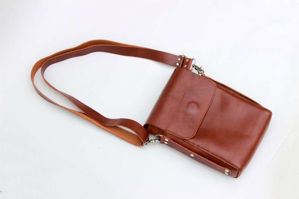 Leather crossbody bag Leather mens small bag leather mens Etsy
