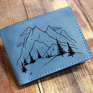 Herren Leder Brieftasche, Custom Herren Brieftasche, Berg Brieftasche, Leder Brieftasche, schlanke Brieftasche, zurück zur Schule, Leder Brieftasche Herren, Bifold Brieftasche