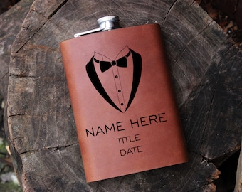 Personalised Groom Hip Flask, 9 oz Engraved Best Man Hip Flask, Groomsmen Gift, Groom Gift