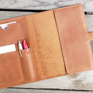 A5 leather cover for notebook, Leather cover for notebook with size 5,83 x 8,27 inches