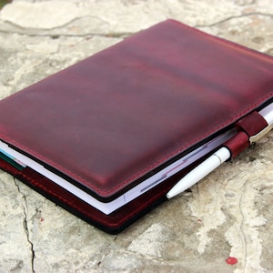 A5 lederen cover voor notebook, lederen cover voor notebook met maat 5, 83 x 8, 27 inch