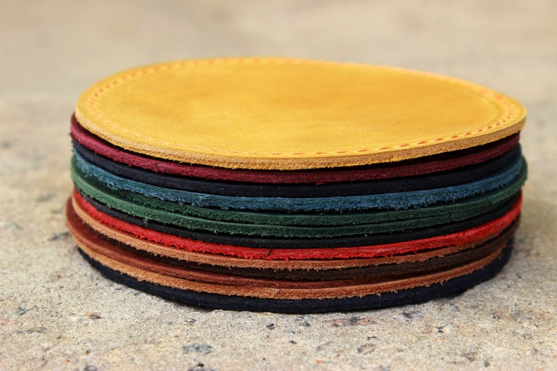 Personalized Leather Coasters Setlimited Edition Colors3rd Etsy