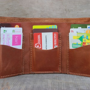 CARTERA TRÍFICA PARA HOMBRE, Regalo de cartera personalizado, Cartera minimalista, Cartera de cuero con capacidad para mucho dinero