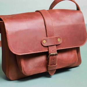 COgnac leather bag womens crossbody bag shoulder bag for women woman leather bag distressed leather bag gift for women birthday gift
