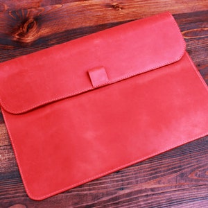 Handmade Leather MacBook Sleeve, Personalized Laptop Case