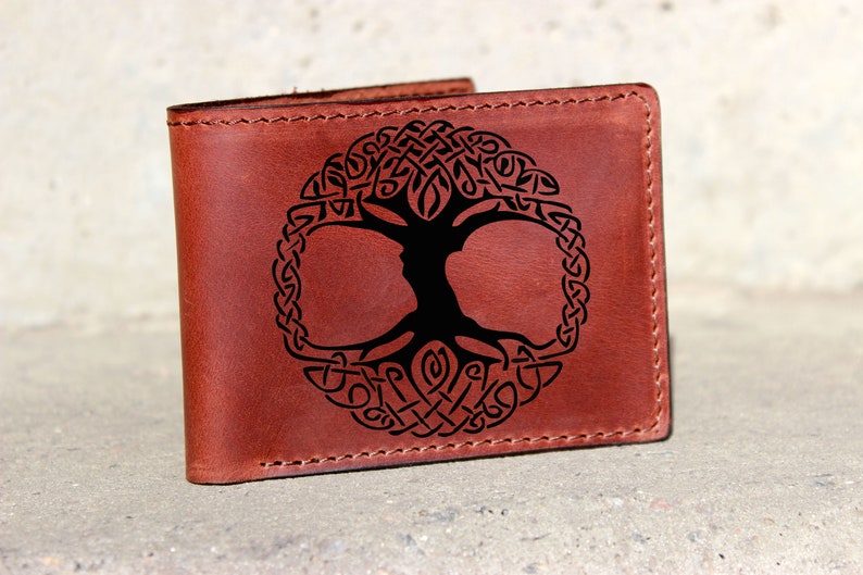 Wallet Tree Celtic Tree Wallet,tree of Life,leather Handmade Wallet,tree Lover Gift ...