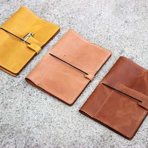 Couverture rechargeable en cuir A5, carnet de notes en cuir véritable, journal de voyage, couverture de carnet A5, couverture d'agenda en cuir, journal en cuir élégant