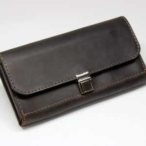 Embrague de cuero, cartera de cuero mujeres personalizadas, regalo de 3er aniversario para ella, regalo de la mamá, cartera minimalista, cartera de embrague, cartera de señoras