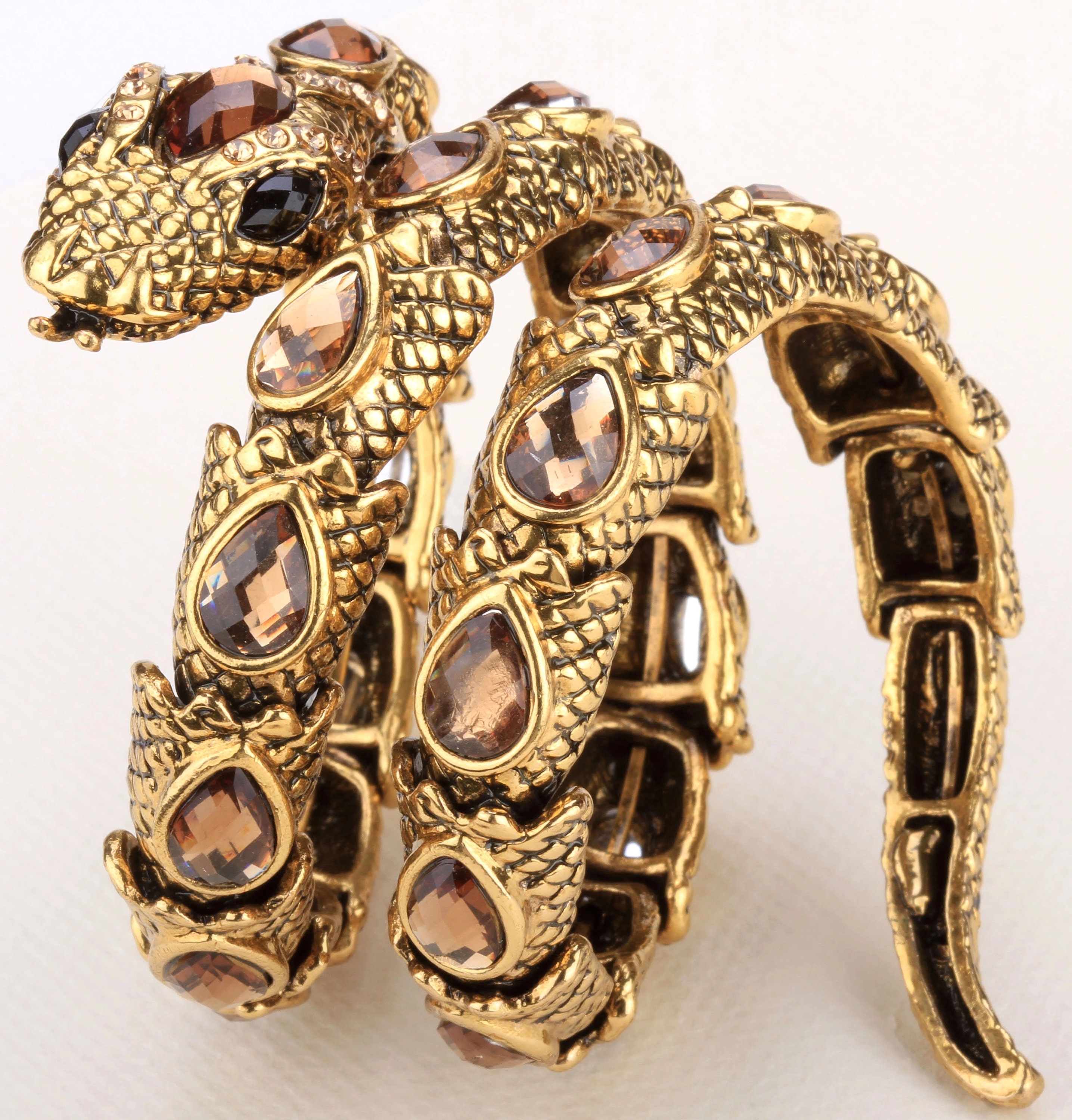 Snake Arm Cuff Bracelet Adjustable Serpent Jewelry Golden Etsy