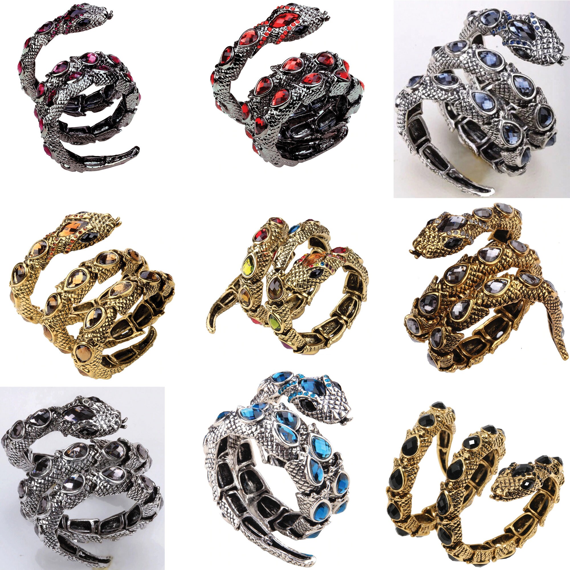 Snake Arm Cuff Bracelet Adjustable Serpent Jewelry Golden Etsy