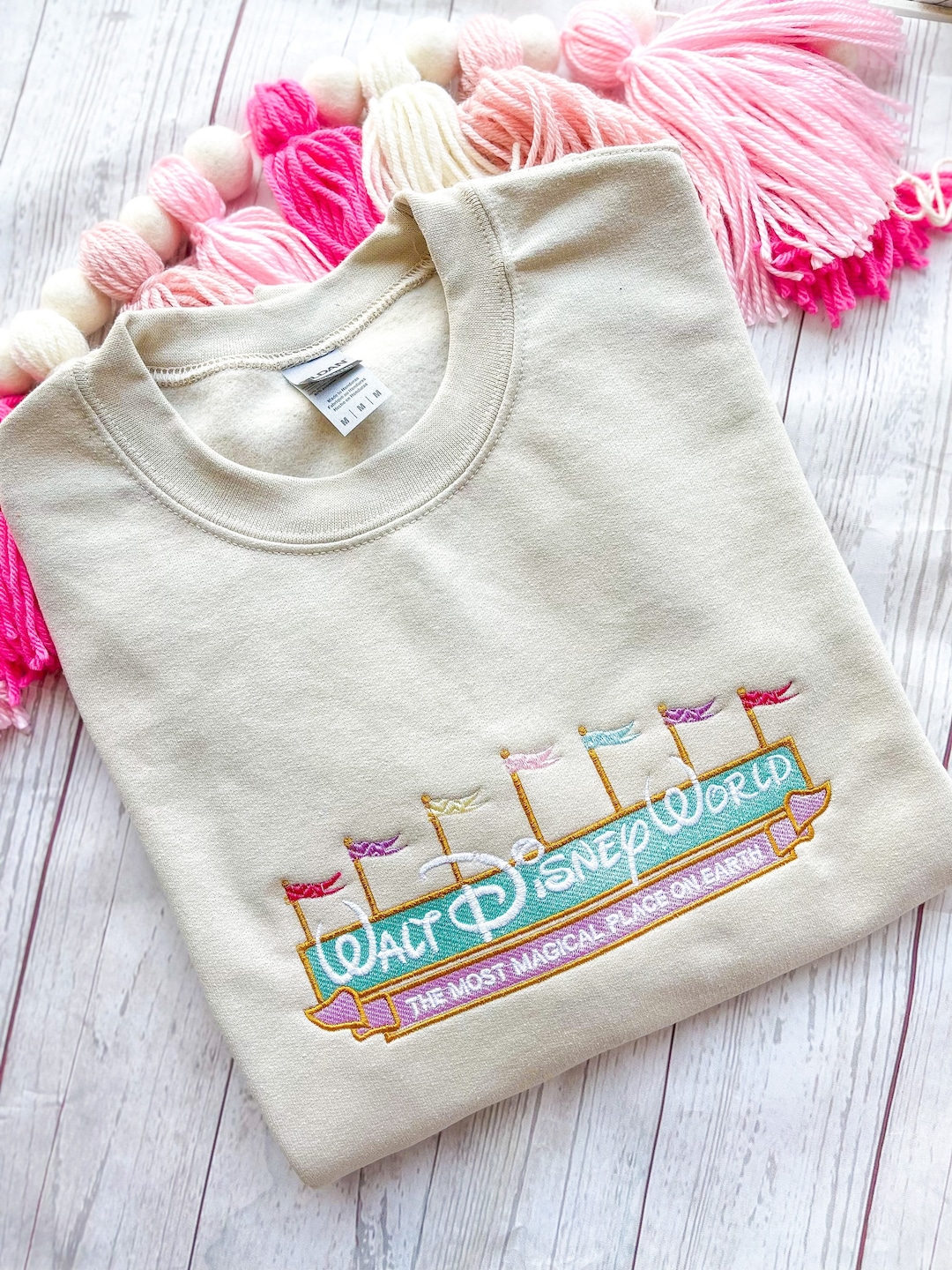 WDW Embroidered Crewneck Sweatshirt - Sand