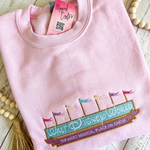 BTW besticktes Sweatshirt mit Rundhalsausschnitt - Pink