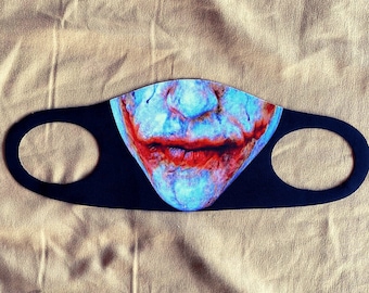 Joker Heath Ledger Face Mask,Joker Patten Washable and Reusable  100% cotton Movie character face mask, Designer print Fashion mask