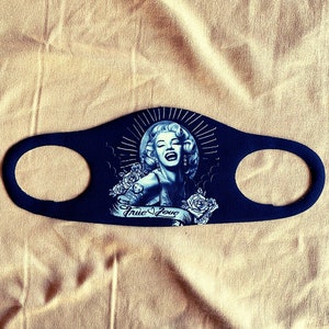 Marilyn Monroe Face Mask with filter , Movie Washable and Reusable 100% cotton face mask, Designer print Fashion mask