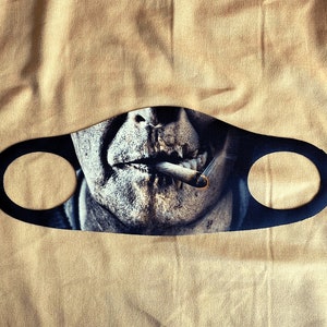 Cigaret Smoker Man Face Mask With Filter, Classy Man Washable and Reusable  100% Cotton Face Mask, Designer print Fashion Mask