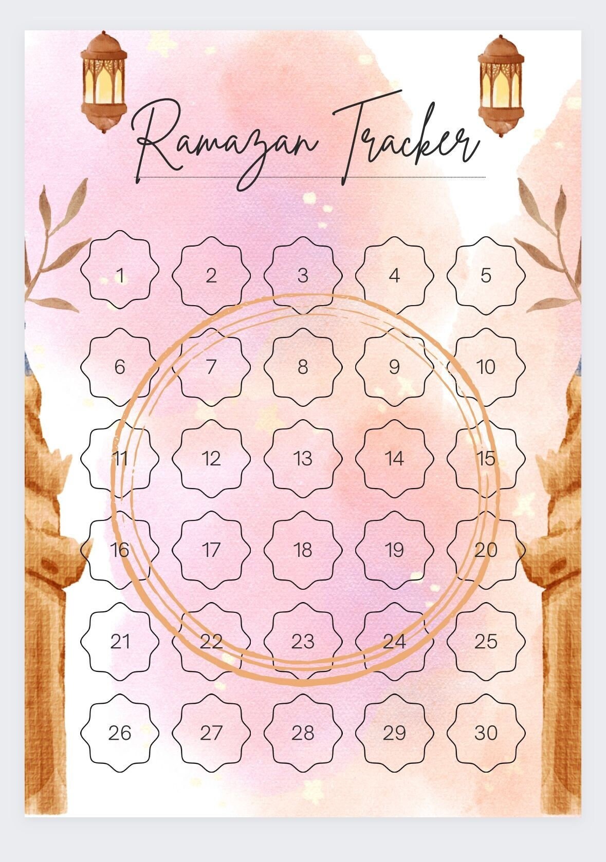 Ramadan Tracker Ramazan Printable 30 Day Planner Tarawih Taraweeh ...