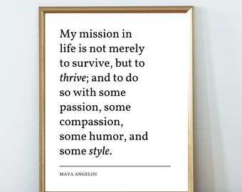 Citation De Maya Angelou Etsy