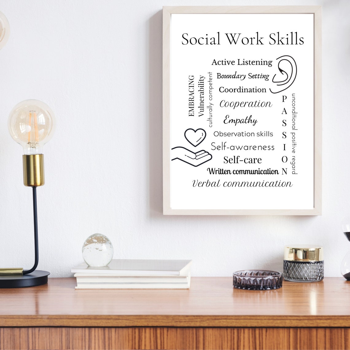 Social Work Wall Art Clinical Social Worker Poster Gift MSW Etsy