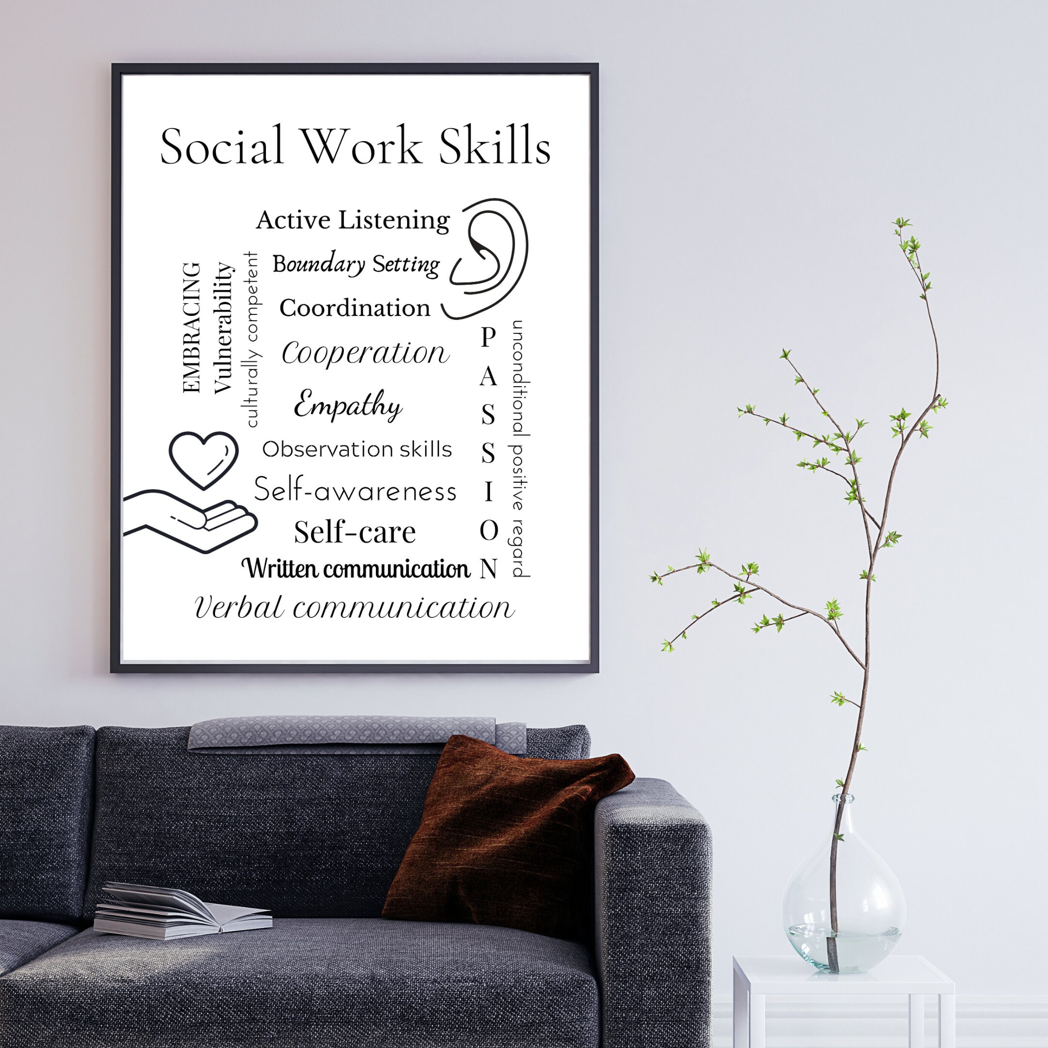 Social Work Wall Art Clinical Social Worker Poster Gift MSW Etsy