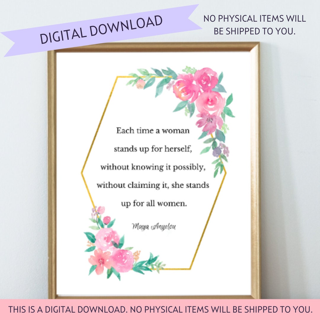 Maya Angelou Birthday Quotes Maya Angelou Quote Feminist Birthday Card Prints Wall Art | Etsy Denmark