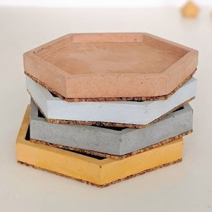 HEX Untersetzer aus Beton | 23 Farben | Set Untersetzer | Minimalistische geometrische Schmuckschale | Wandteller | Schmuck-Display | Flatlay Photo Prop