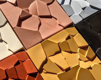 SHATTER Effect Concrete 3D Tile | 35 Colours | Flatlay Retail Display | Textured Backdrop Macro Photography | Jewelry Photoshoot Prop Object