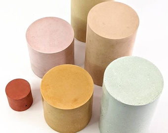 CYLINDER Concrete Display | 23 Colours | Concrete Display Block | Art Sculpture Object | Solid Colour Photo Prop | Jewellery Product Stand