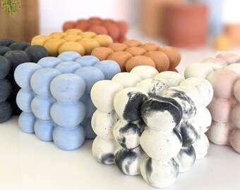 BUBBLE Concrete Display | CLEARANCE | Square Concrete Block | Art Sculpture Object | Concrete Product Display Stand | Jewellery Photo Prop