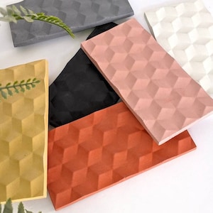 GEO Concrete 3D Tile | 23 Colours | Flatlay Jewelry Retail Display | Textured Backdrop Macro Photography | Jewellery Photoshoot Prop Object