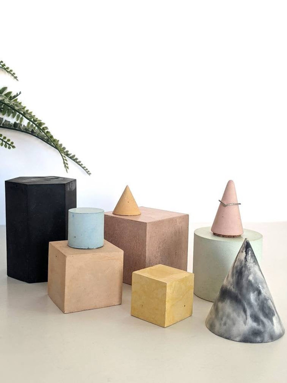 9pc MIXED Shape Concrete Display Set Concrete Block Art Etsy UK