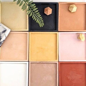 Beton Untersetzer | 23 Farben | Untersetzer | Bunte Flatlay Photo Prop | Beton Seifenschale | Schmuck Ring Schale Kerzen-Teller