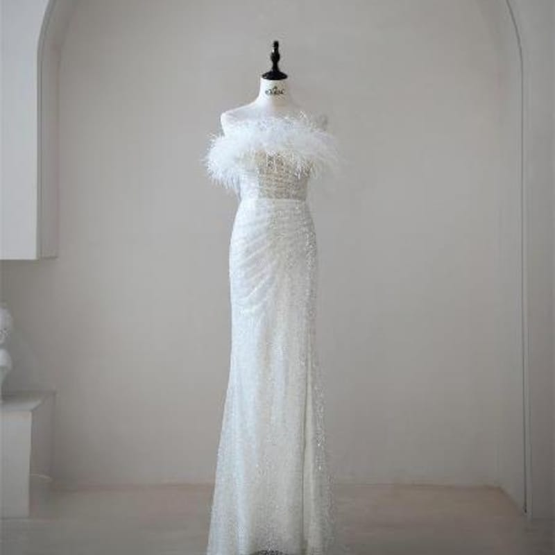 White Feather Dress - Etsy