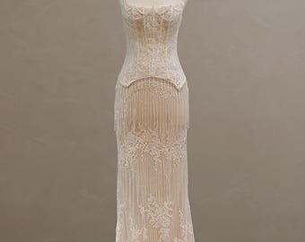 Luxury wedding dress, Two piece bridal gown, Beach wedding gown