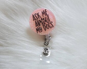 Dog mom badge reel, dog mom badge holder, badge reel, badge holder for nurse, teacher gift, nurse badge reel, dog mom gift, gift for dog mom