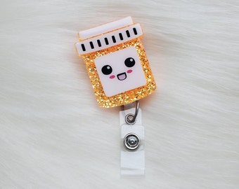 Pharmacy badge reel, cute badge reel, pharmacy technician badge reel, pharmacist badge holder, pharmacist gift, gift for pharmacist