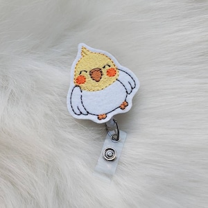 Cockatiel badge reel, bird badge holder, bird gift, cockatiel gift, bird badge reel, bird mom gift, cocktiel mom, badge reels, nurse gift