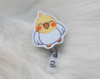 Cockatiel badge reel, bird badge holder, bird gift, cockatiel gift, bird badge reel, bird mom gift, cocktiel mom, badge reels, nurse gift