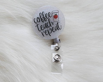 Teacher badge reel, cute badge holder, glitter badge reel, student teacher, teacher gift, teacher badge reels, teacher appreciation gift