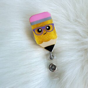 Pencil badge reel, cute teacher badge reel, teacher gift, teacher gifts, teacher badge reels, teacher appreciation gift, cute teacher gift