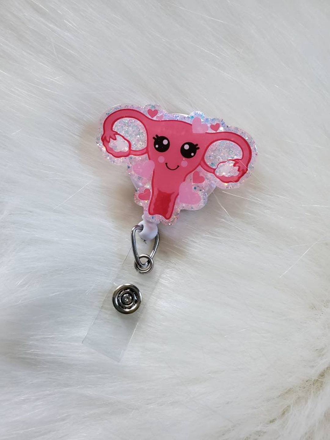 Valentines Day Badge Holder, Uterus Badge Reel, RN Key Card, Valentine ...